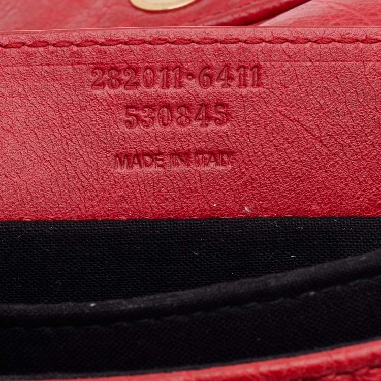 Pre Owned Balenciaga Red Leather Giant 12 GGH Envelope Clutch