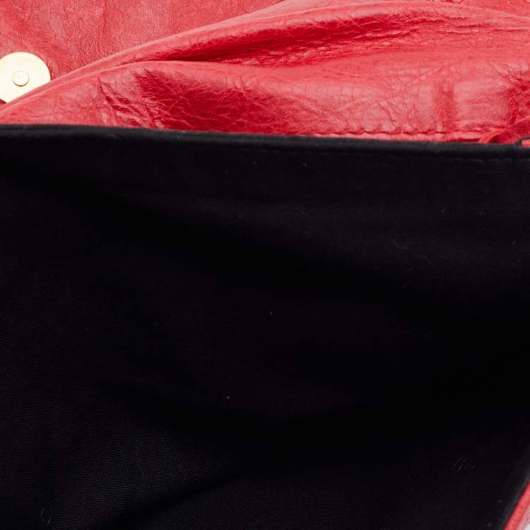 Pre Owned Balenciaga Red Leather Giant 12 GGH Envelope Clutch