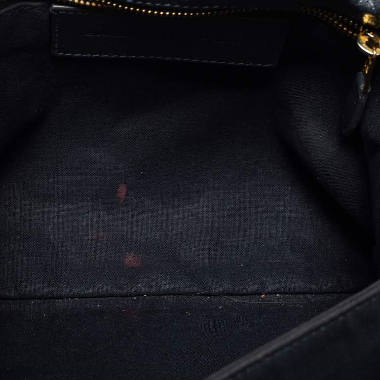 Pre Owned Balenciaga Anthracite Leather GGH Envelope Strap Clutch Bag