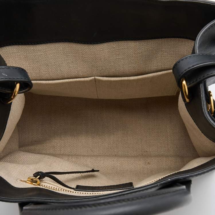 Pre Owned Balenciaga Black/Burgundy Leather and Python Padlock All Afternoon Tote