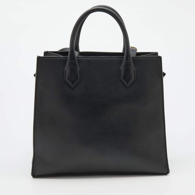 Pre Owned Balenciaga Black/Burgundy Leather and Python Padlock All Afternoon Tote