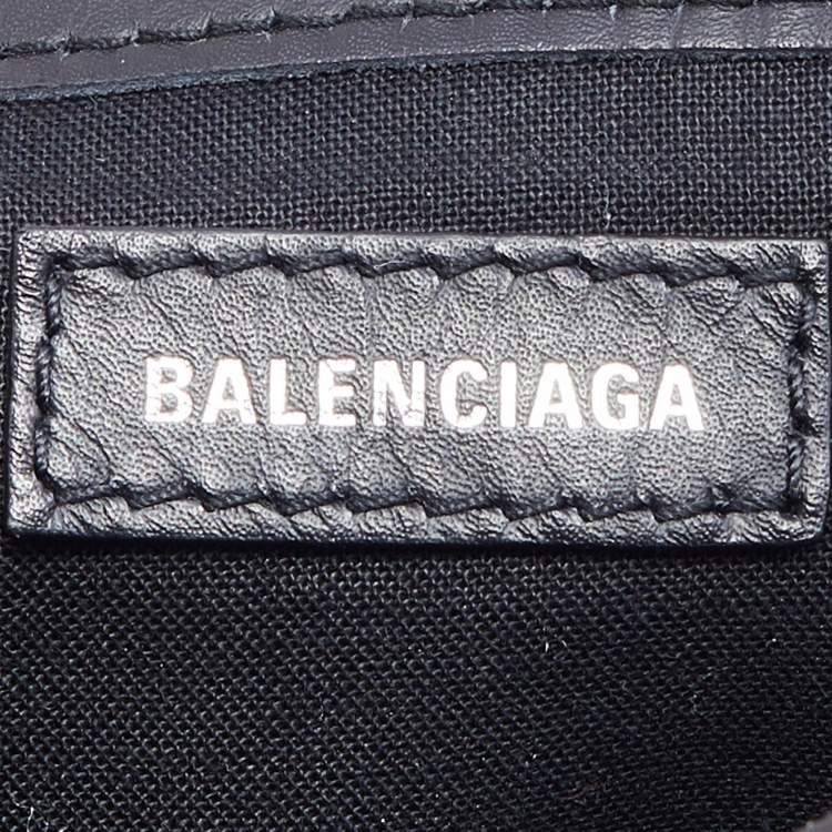 Pre Owned Balenciaga Black/Beige Leather and Canvas XS Cabas Tote