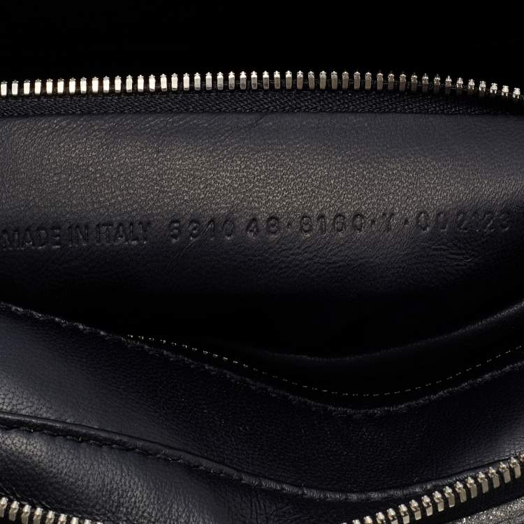 Pre Owned Balenciaga Silver Glitter XS Triangle Duffle Shoulder Bag