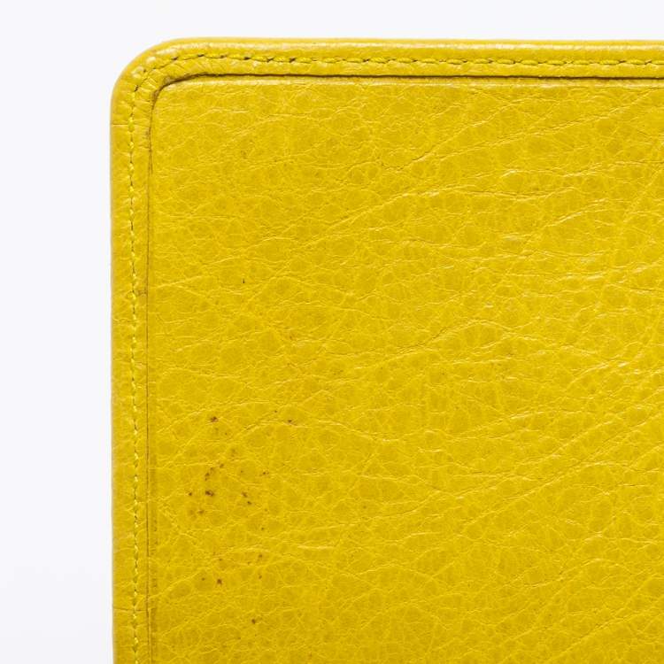 Pre Owned Balenciaga Curry Leather City Flap Continental Wallet