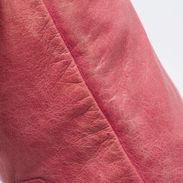 Pre Owned Balenciaga Light Pink Leather GSH Day Hobo