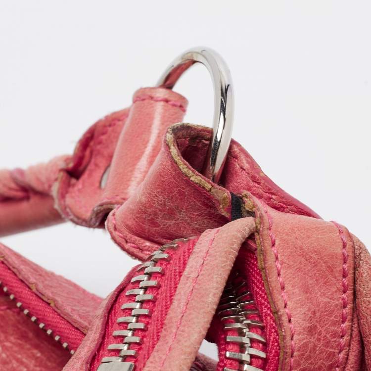 Pre Owned Balenciaga Light Pink Leather GSH Day Hobo