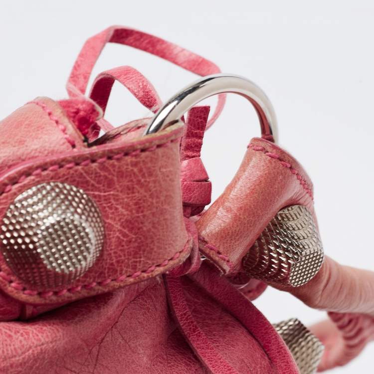 Pre Owned Balenciaga Light Pink Leather GSH Day Hobo