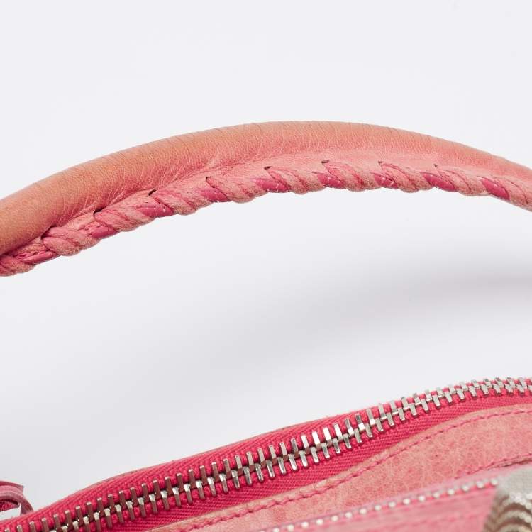 Pre Owned Balenciaga Light Pink Leather GSH Day Hobo