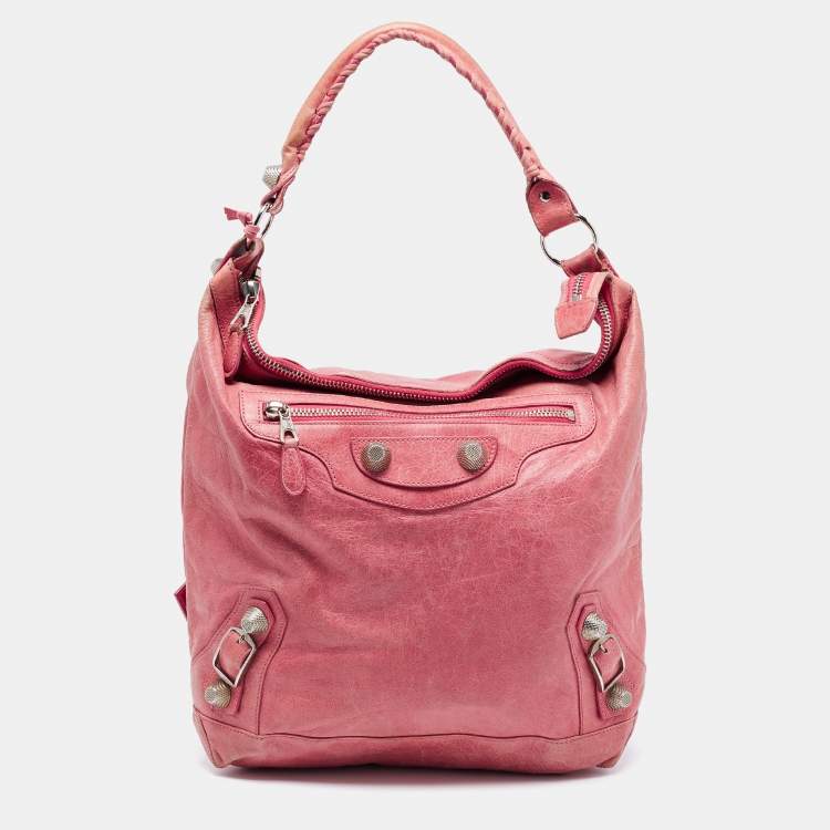 Balenciaga Light Pink Leather GSH Day Hobo Balenciaga The Luxury Closet