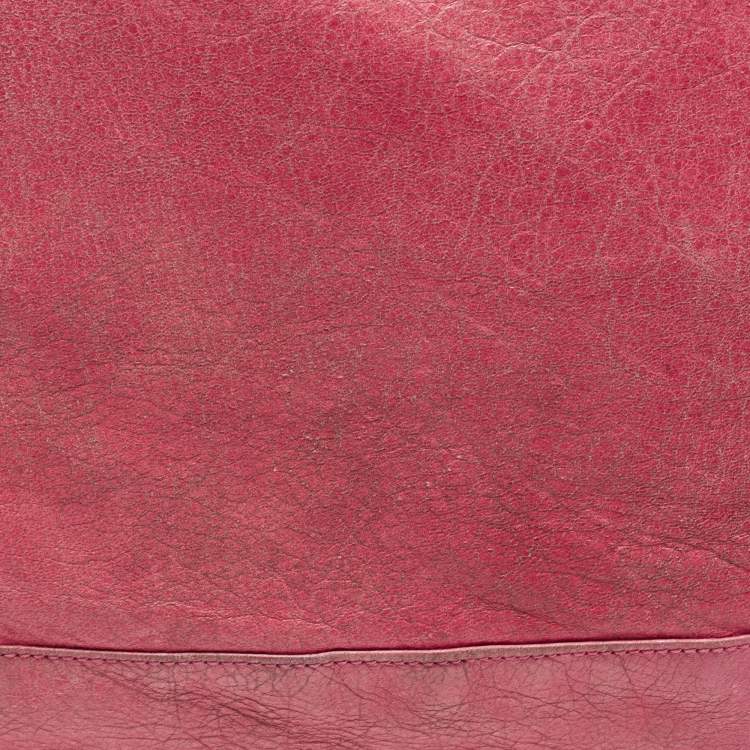 Pre Owned Balenciaga Light Pink Leather GSH Day Hobo