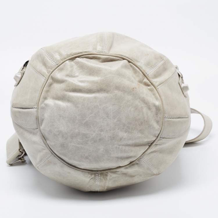 Pre Owned Balenciaga Light Green Leather SGH Pompon Hobo