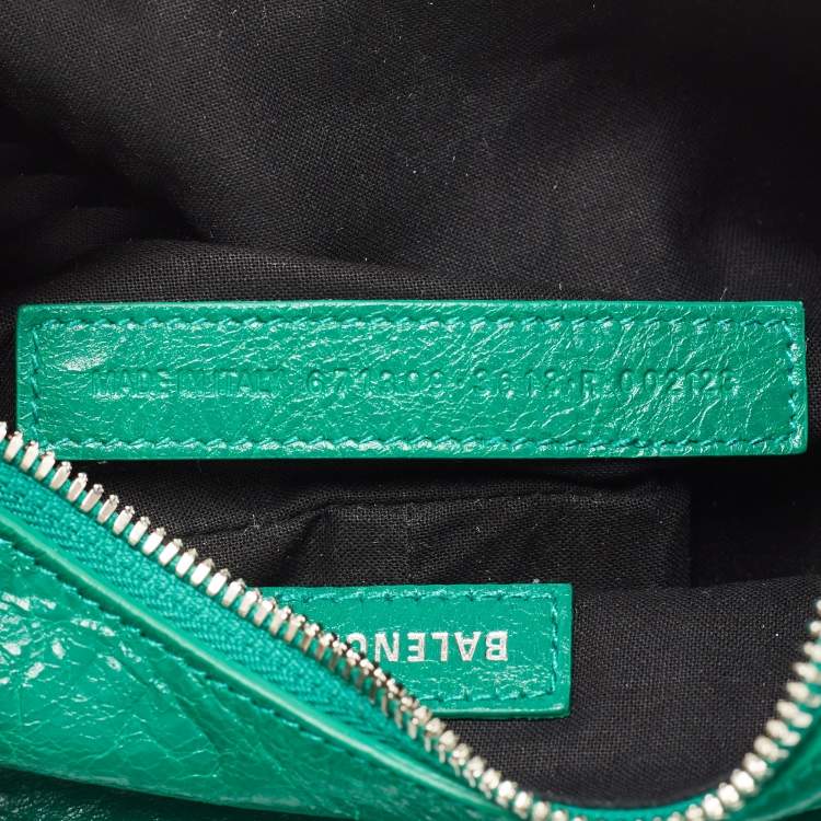 Pre Owned Balenciaga Green Leather XS Le Cagole Hobo