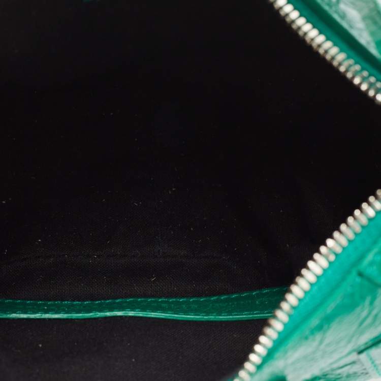 Pre Owned Balenciaga Green Leather XS Le Cagole Hobo