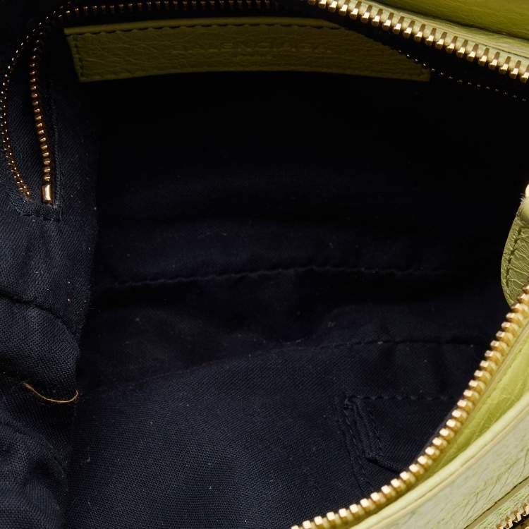 Pre Owned Balenciaga Yellow Leather Classic Hip Crossbody Bag 