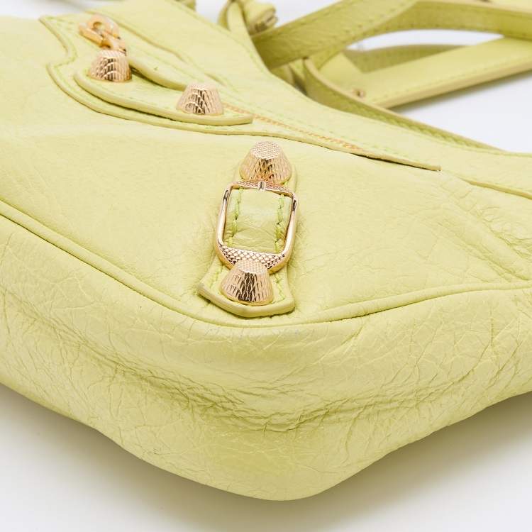 Pre Owned Balenciaga Yellow Leather Classic Hip Crossbody Bag 