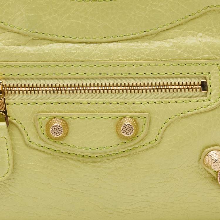 Pre Owned Balenciaga Yellow Leather Classic Hip Crossbody Bag 