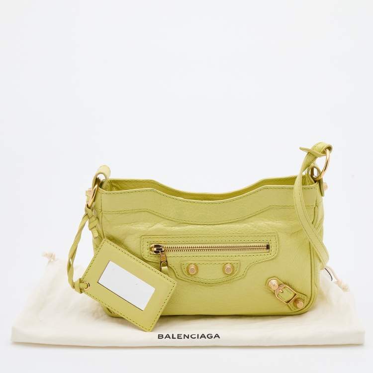 Pre Owned Balenciaga Yellow Leather Classic Hip Crossbody Bag 