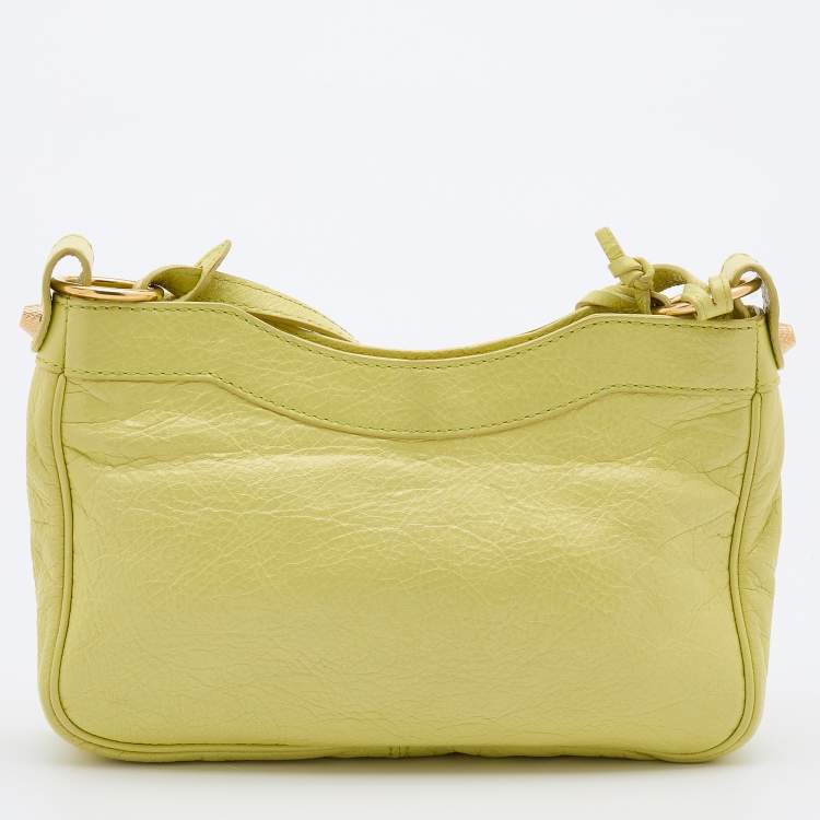 Pre Owned Balenciaga Yellow Leather Classic Hip Crossbody Bag 
