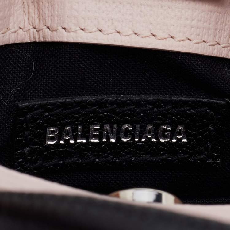 Pre Owned Balenciaga Light Pink Leather Shopping Phone Holder Bag