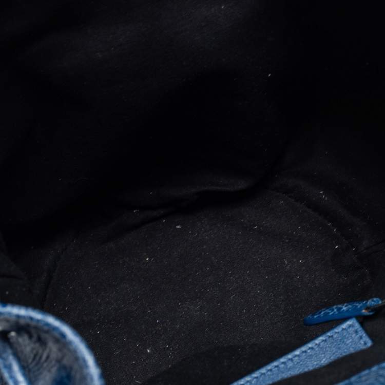 Pre Owned Balenciaga Blue Leather Pompon GSH Hobo