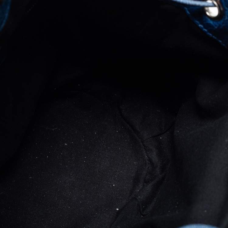 Pre Owned Balenciaga Blue Leather Pompon GSH Hobo