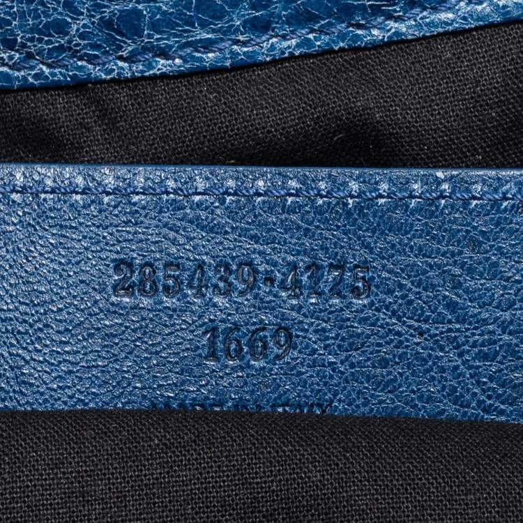 Pre Owned Balenciaga Blue Leather Pompon GSH Hobo