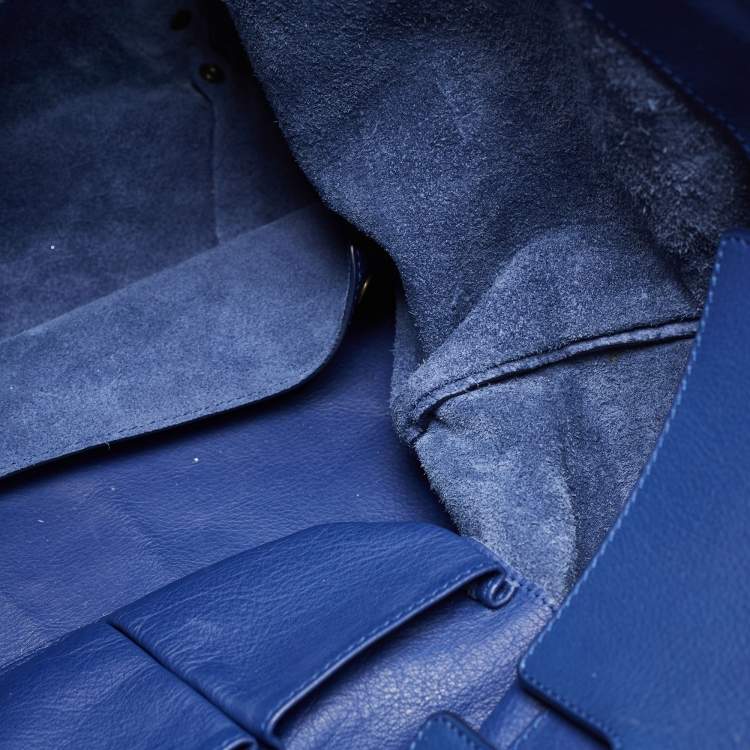 Pre Owned Balenciaga Dark Blue Leather Papier A4 Tote