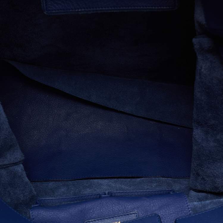 Pre Owned Balenciaga Dark Blue Leather Papier A4 Tote
