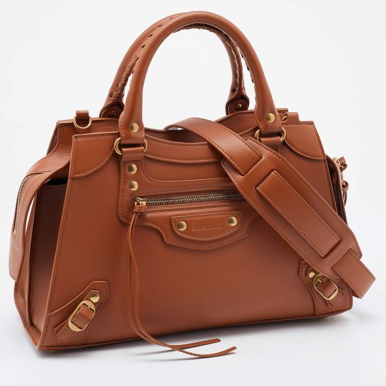 Pre Owned Balenciaga Brown Leather Small Neo Classic City Tote