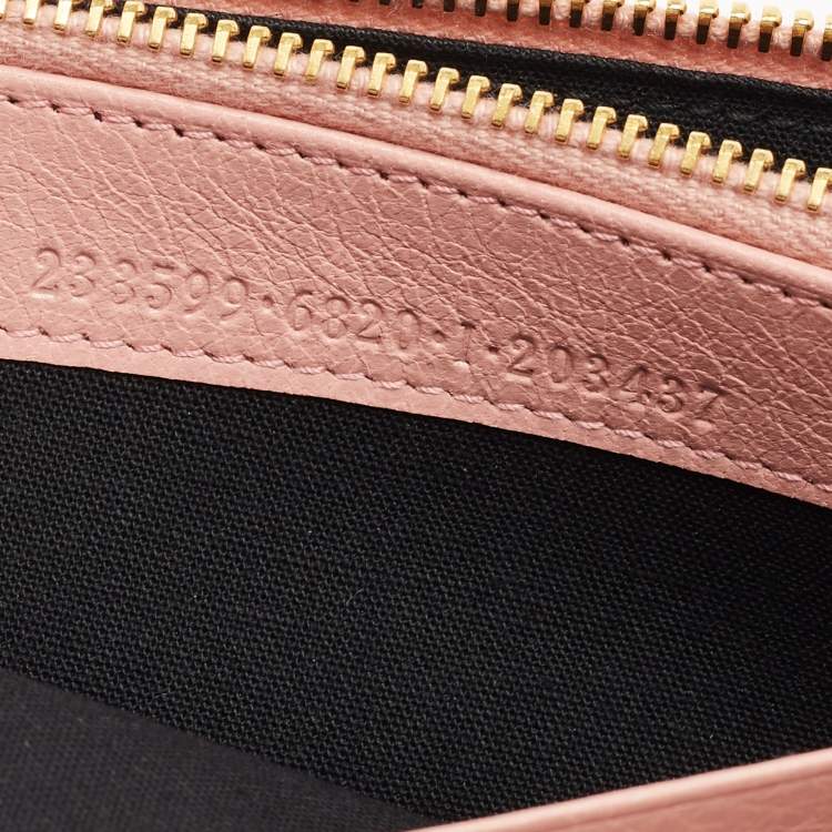 Pre Owned Balenciaga Light Pink Leather Classic Continental Wallet