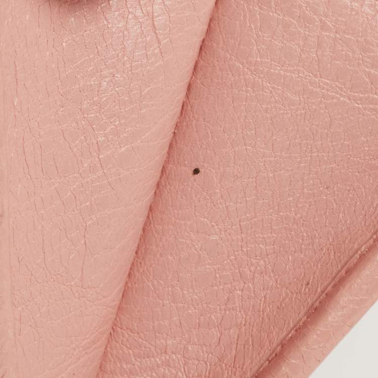 Pre Owned Balenciaga Light Pink Leather Classic Continental Wallet