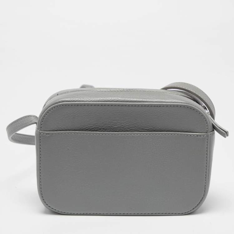 Pre Owned Balenciaga Grey Leather Logo XS Everyday Camera Bag