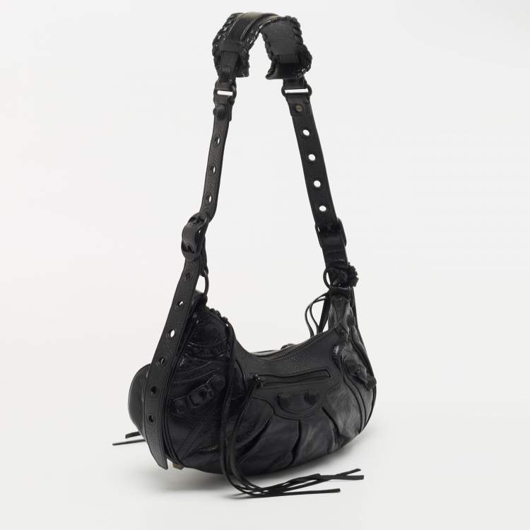 Pre Owned Balenciaga Black Leather Le Cagole Small Shoulder Bag