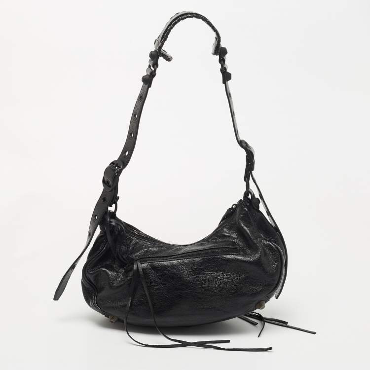 Pre Owned Balenciaga Black Leather Le Cagole Small Shoulder Bag