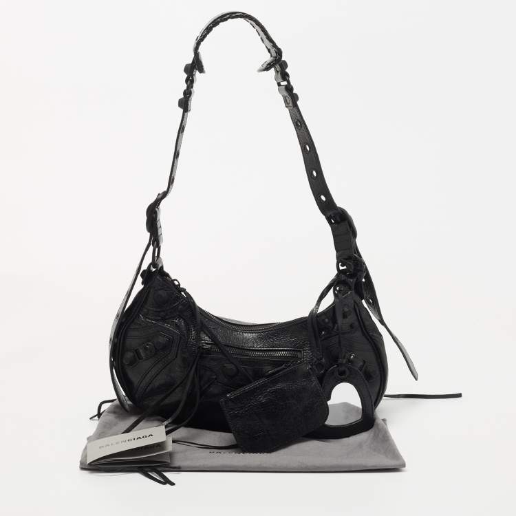 Pre Owned Balenciaga Black Leather Le Cagole Small Shoulder Bag