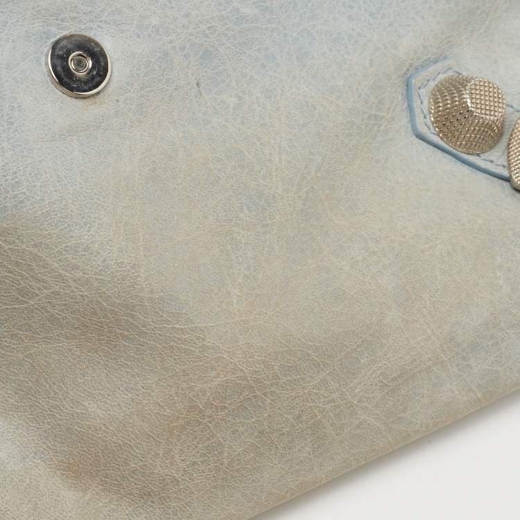 Pre Owned Balenciaga Light Blue Leather SGH Envelope Clutch
