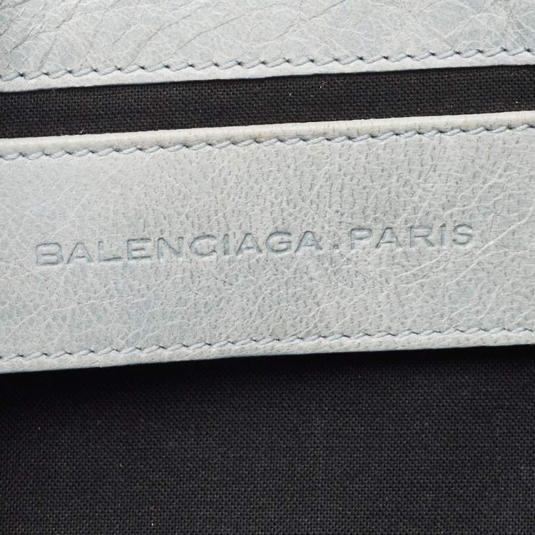 Pre Owned Balenciaga Light Blue Leather SGH Envelope Clutch