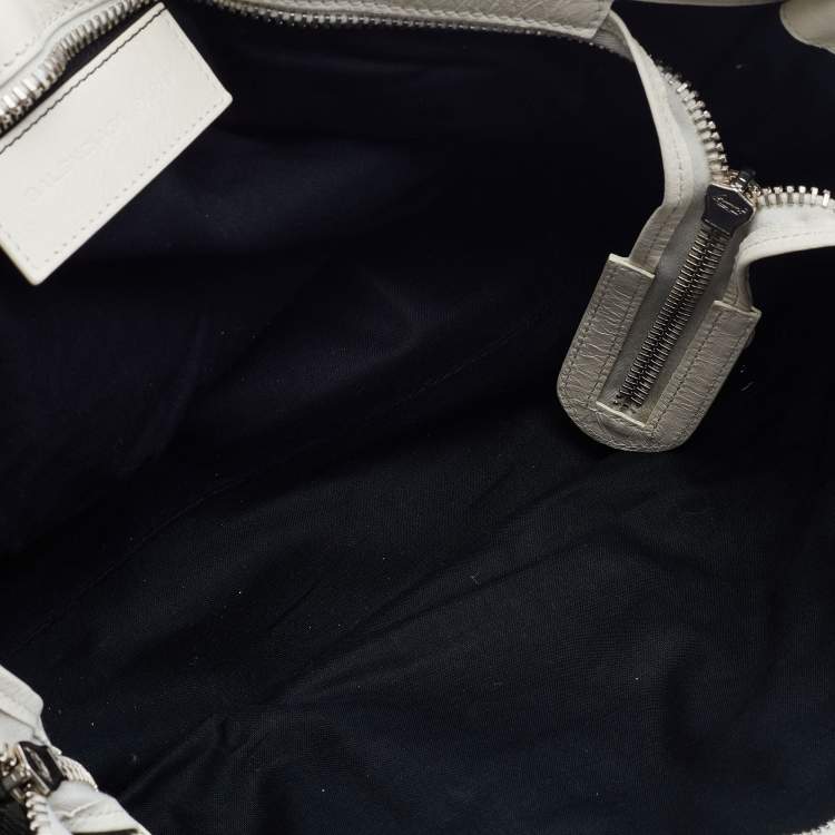 Pre Owned Balenciaga White Leather Giant 21 Silver Hardware Part-Time Tote