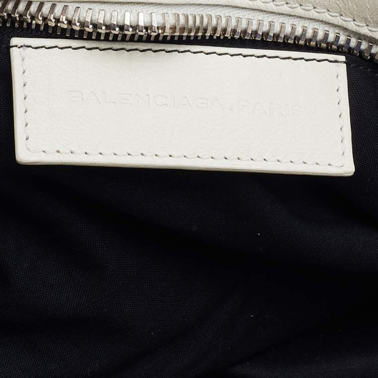 Pre Owned Balenciaga White Leather Giant 21 Silver Hardware Part-Time Tote