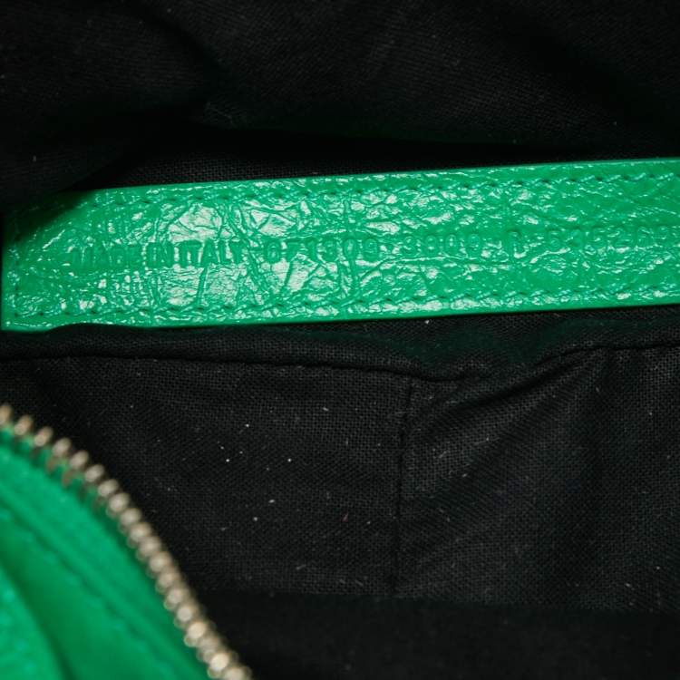 Pre Owned Balenciaga Green Leather XS Le Cagole Hobo