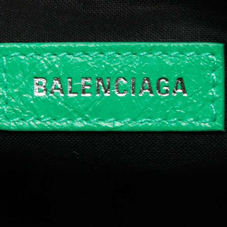 Pre Owned Balenciaga Green Leather XS Le Cagole Hobo