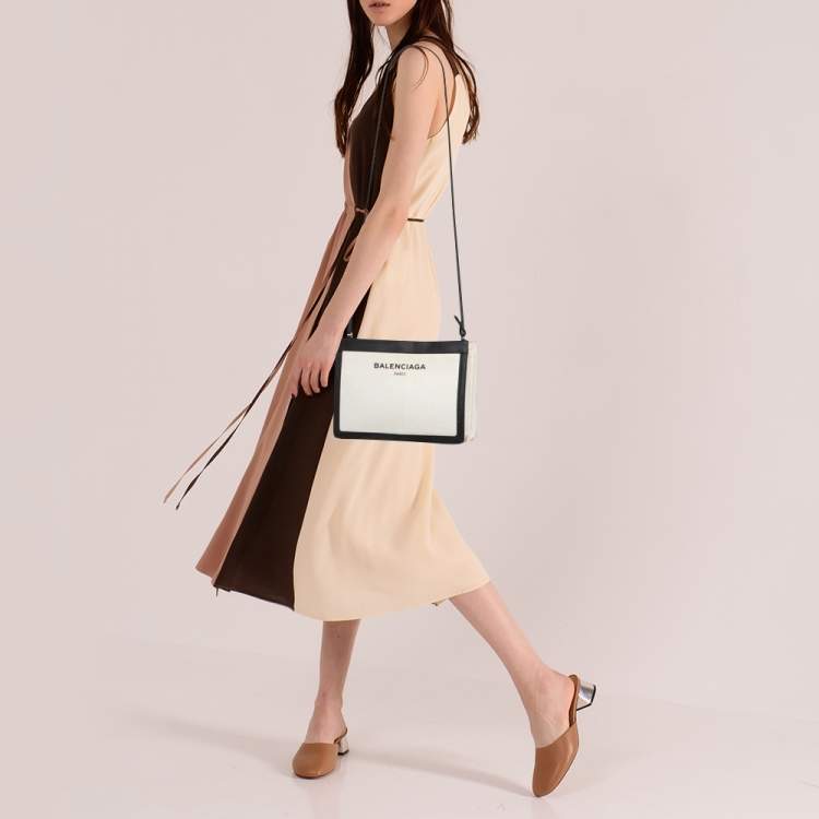 Balenciaga woman man cross body pochette bag canvas strap