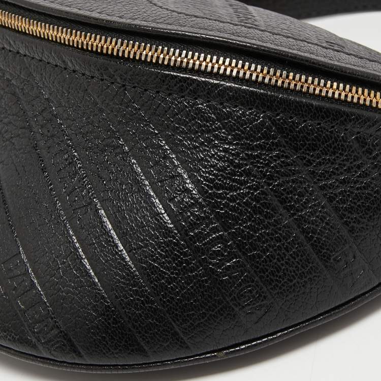Pre Owned Balenciaga Black Leather Souvenir Belt Bag