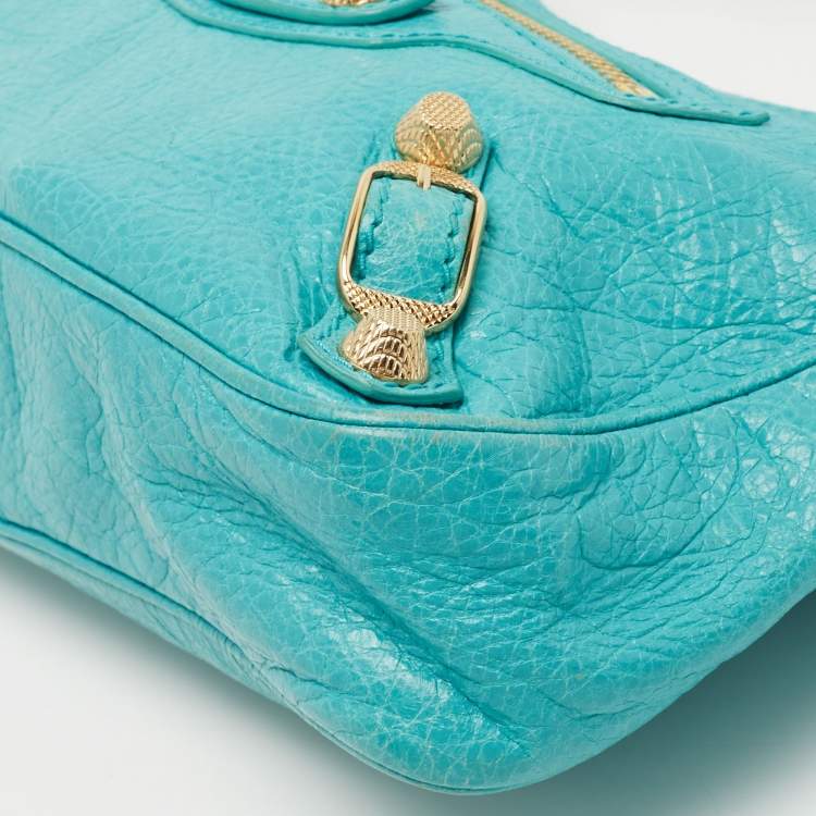 Pre Owned Balenciaga Bleu Tropical Leather Classic Hip Crossbody Bag 