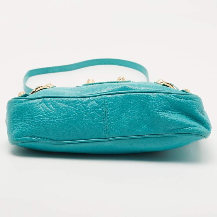 Pre Owned Balenciaga Bleu Tropical Leather Classic Hip Crossbody Bag 