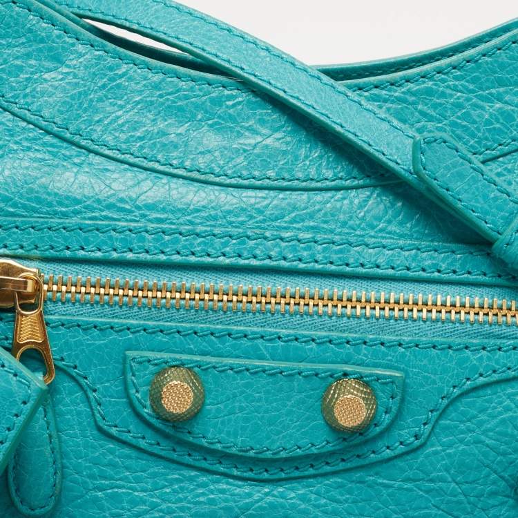 Pre Owned Balenciaga Bleu Tropical Leather Classic Hip Crossbody Bag 