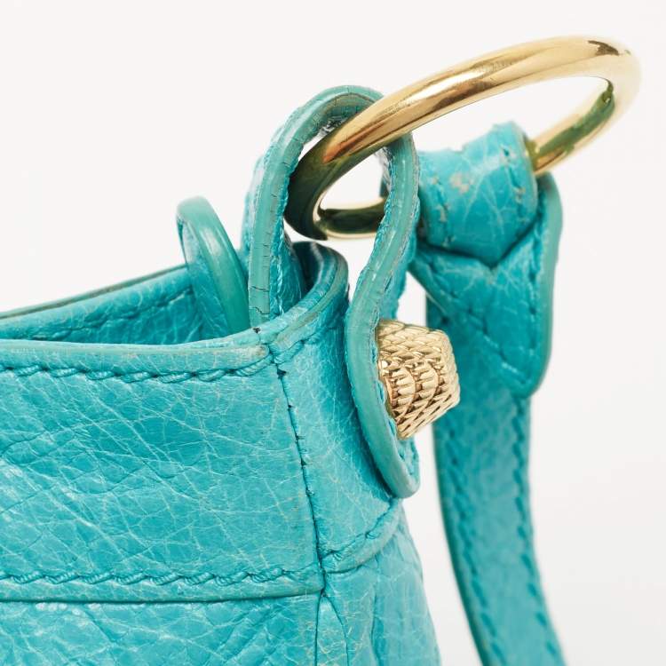 Pre Owned Balenciaga Bleu Tropical Leather Classic Hip Crossbody Bag 