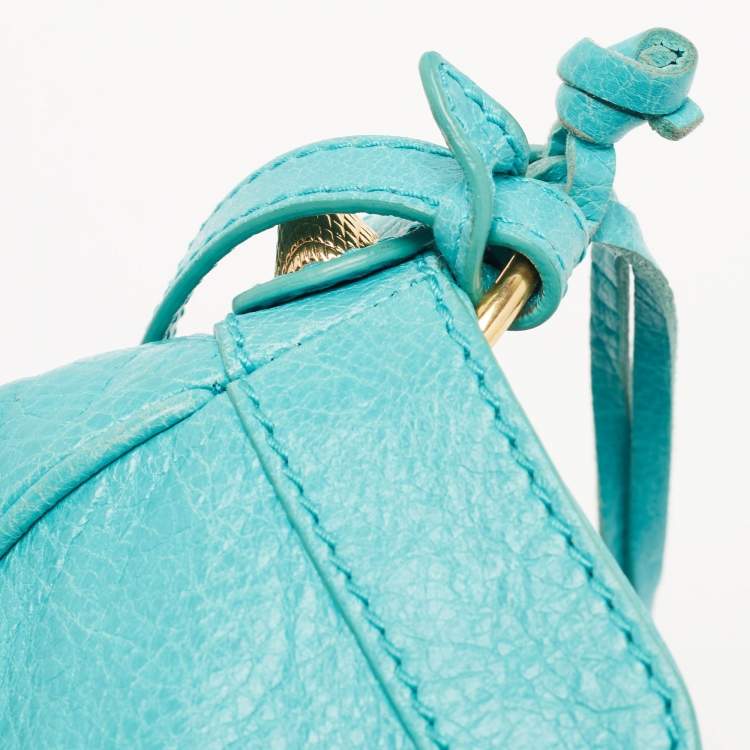 Pre Owned Balenciaga Bleu Tropical Leather Classic Hip Crossbody Bag 