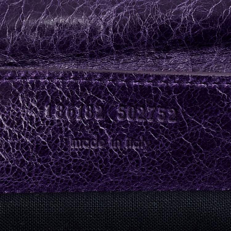 Pre Owned Balenciaga Purple Leather Giant 21 Envelope Clutch