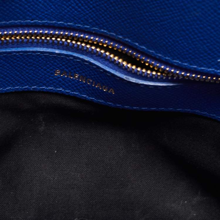 Pre Owned Balenciaga Blue Leather Small Ville Satchel